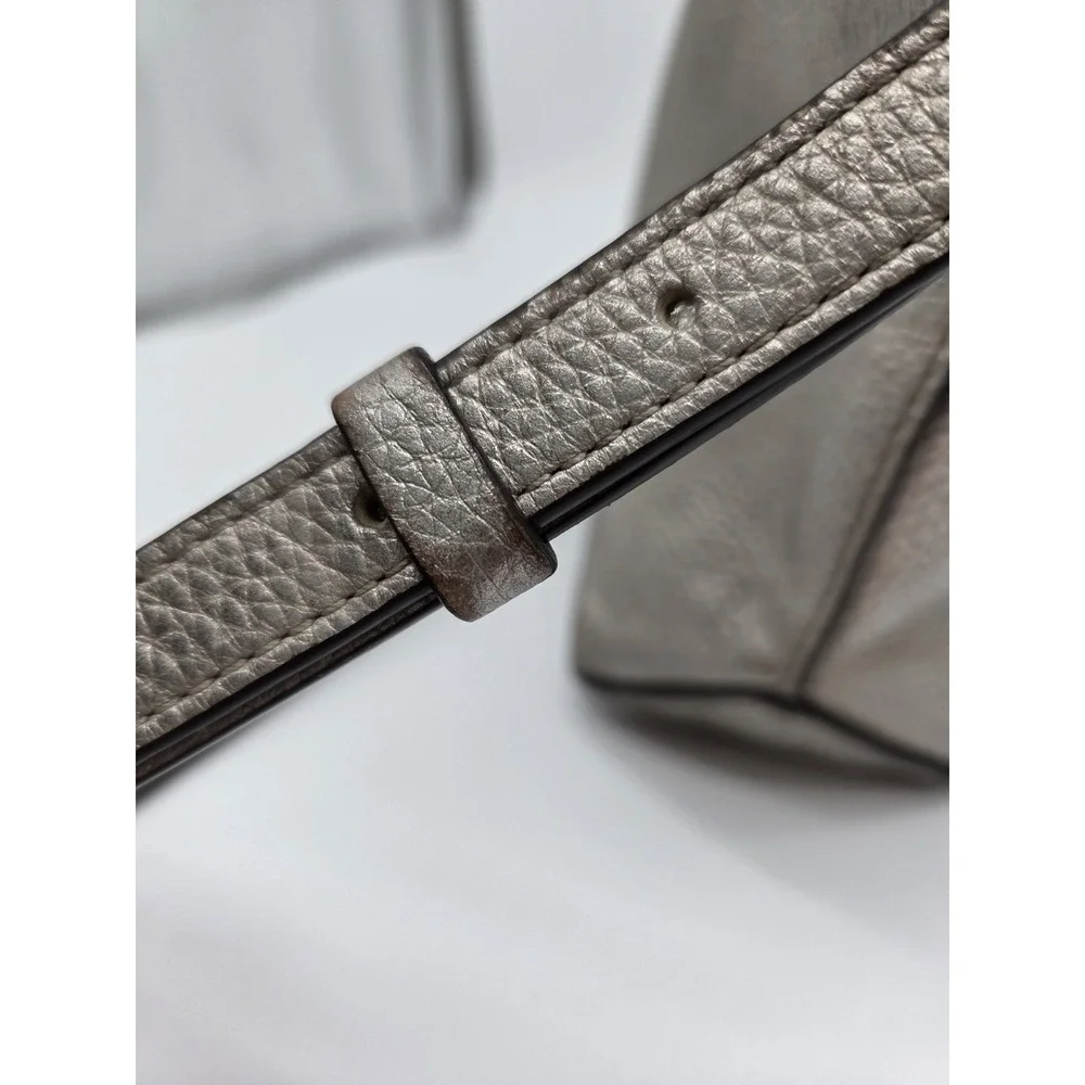 Coach Mini Abby Duffle Silver Leather Satchel Duffle Bag Purse F87691 Crossbody - Picture 5 of 9